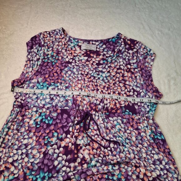 Carole Hochman Heavenly Soft Nightgown & Robe Set Sz PL Maxi floral Boho Artsy - Picture 10 of 16